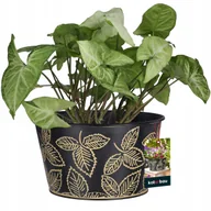 Donice - DONICZKA DONICA STALOWA OSŁONKA OKRĄGŁA NA KWIATY ROŚLINY ZIOŁA KUCHNI DOMU - miniaturka - grafika 1