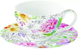 PORCELANOWE FILIŻANKI do ESPRESSO - KOMPLET 2 szt. - Queen s Garden - Ogród Królowej - 100 ml - Filiżanki - miniaturka - grafika 1