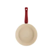 Patelnie - Patelnia z powłoką Qualum Basic Stone Edition Rosso 24 cm AMBITION - miniaturka - grafika 1
