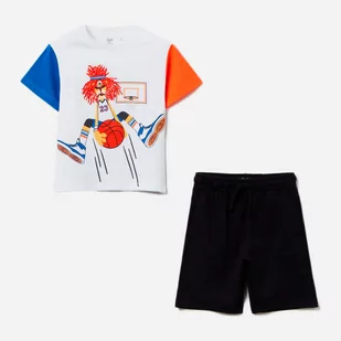 Garnitur dla dzieci (t-shirt + spodenki) OVS 1786613 116 cm Biały (8057274849752_EU) - Dresy i komplety dla chłopców - miniaturka - grafika 1