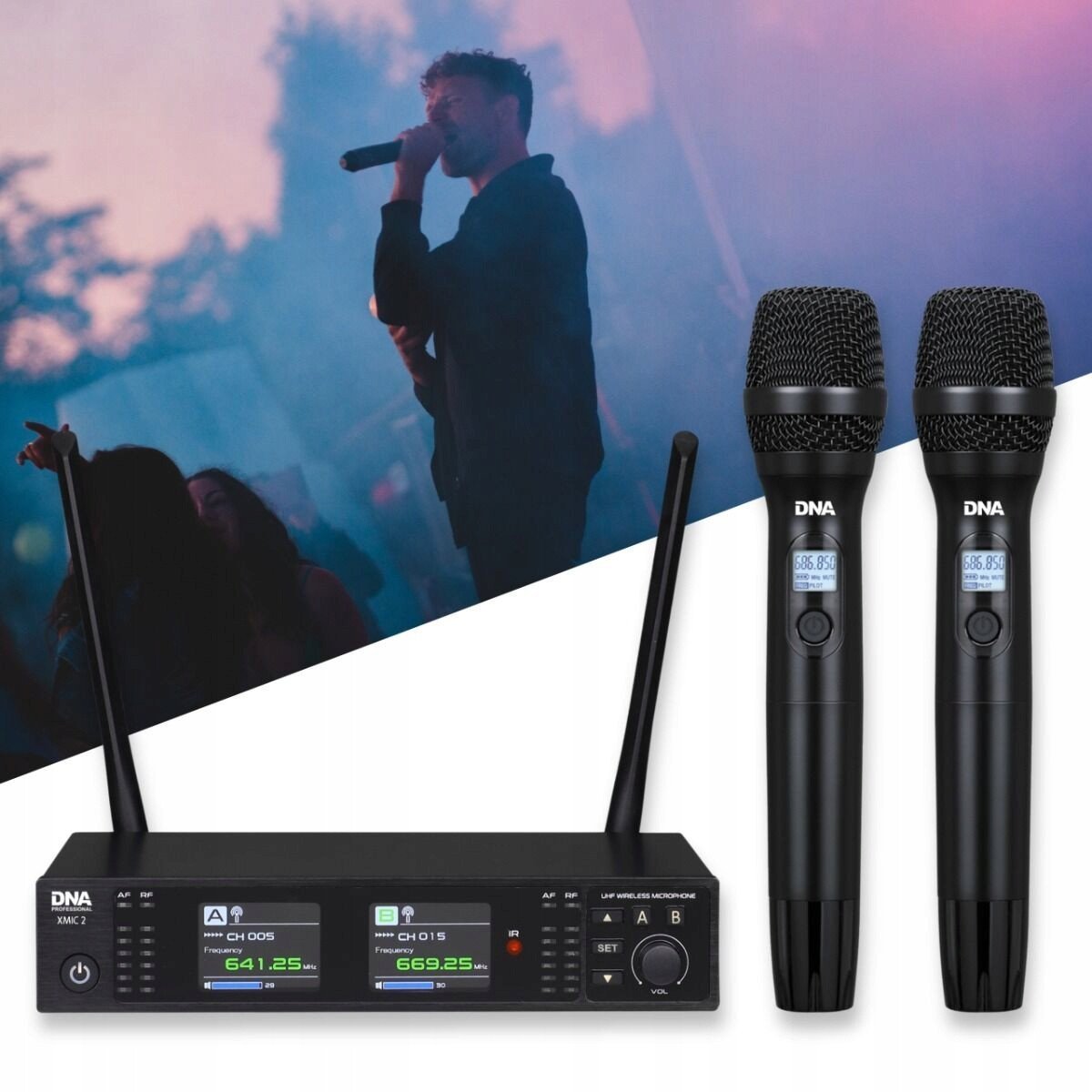 DNA XMIC 2 zestaw bezprzewodowy 2x mikrofon doręcz