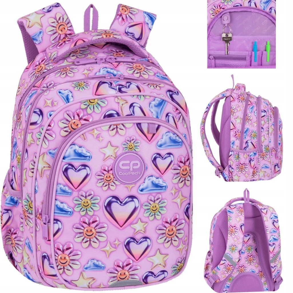 PLECAK SZKOLNY DLA DZIEWCZYNKI RÓŻOWY TORNISTER 21L KLASA 1-3 COOLPACK