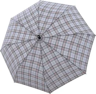 Parasole - Parasol automatyczny Fiber Burgund w kratę szary - miniaturka - grafika 1