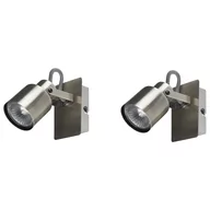 Lampy ścienne - Zestaw 2 Lamp Ściennych Metalowych Srebrny Bonte - miniaturka - grafika 1
