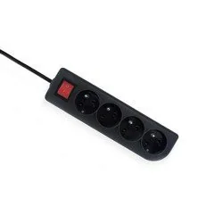 Elgotech Przedłużacz 4 gniazdowy z uziemieniem i z wyłącznikiem 3x1 3m Czarny EPS-403W-2 - Przedłużacze i rozgałęźniki - miniaturka - grafika 1