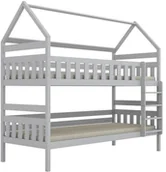 Łóżka dla dzieci i młodzieży - Łóżko piętrowe domek FELIKS 160x80 białe drewniane KOCOT KIDS - miniaturka - grafika 1