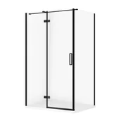 Kabiny prysznicowe - Kabina prysznicowa Cersanit Jota 120x90x195 prostokątna czarny transparentne z brodzikiem tako slim 4cm biały S601-399 - miniaturka - grafika 1