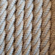 Przewody elektryczne - Jasnobeżowy kabel skręcany w oplocie jutowym bielonym J04 trzyżyłowy 3x1x1,5mm2 Kolorowe Kable - miniaturka - grafika 1