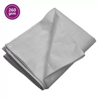 Folie budowlane - vidaXL Plandeka, 260 g/m², 6x8 m, szara, HDPE - miniaturka - grafika 1