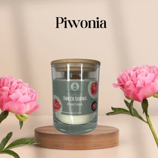 Piwonia Świeca sojowa z drew. zamknięciem 250 ml - Świece - miniaturka - grafika 1
