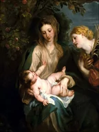 Plakaty - Virgin and Child with Saint Catherine of Alexandria, Anthony van Dyck - plakat Wymiar do wyboru: 59,4x84,1 cm - miniaturka - grafika 1