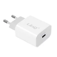 Ładowarki do telefonów - Ładowarka sieciowa USB typu C o mocy 18 W z szybkim ładowaniem LinQ biała - miniaturka - grafika 1