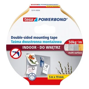 Tesa Taśma montażowa 5 m x 19 mm - Kleje i inne preparaty budowlane - miniaturka - grafika 1
