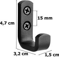 Wieszaki i stojaki - Zestaw wieszaków żeliwnych ABRIS czarny 5 sztuk - miniaturka - grafika 1