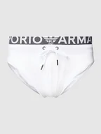 Kąpielówki męskie - Spodenki kąpielowe z elastycznym paskiem z logo - miniaturka - grafika 1