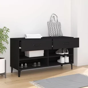 Lumarko Szafka na buty, czarna, 102x35x55 cm, materiał drewnopochodny - Szafki na buty - miniaturka - grafika 4