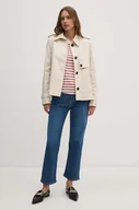 Kurtki damskie - Tommy Hilfiger kurtka damska kolor beżowy przejściowa WW0WW42572 - miniaturka - grafika 1