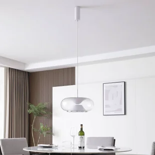 Lampa wisząca Lucande LED Orasa, szkło, biały/przezroczysty, Ø 43 cm - Lampy sufitowe - miniaturka - grafika 2