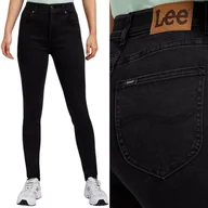 Spodnie damskie - Lee ULC SKINNY Black WYSOKIE CZARNE DAMSKIE SPODNIE JEANSOWE RURKI W26 L31 - miniaturka - grafika 1