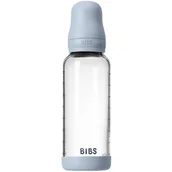Butelki dla niemowląt - BIBS Baby Glass Bottle Round Latex butelka antykolkowa Baby Blue 240 ml - miniaturka - grafika 1