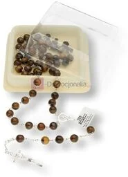 Różaniec srebrny AG, próba 925, kamień TYGRYSIE OKO - Różańce - miniaturka - grafika 1