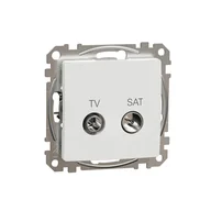 Gniazdka elektryczne - Schneider Gniazdo antenowe TV/SAT przelotowe (7dB) SEDNA Design & Elements biały - miniaturka - grafika 1