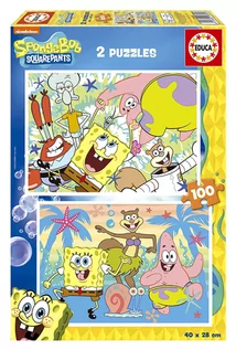 Puzzle - Puzzle, Educa, SpongeBob Kanciastoporty, 200 el. - grafika 1