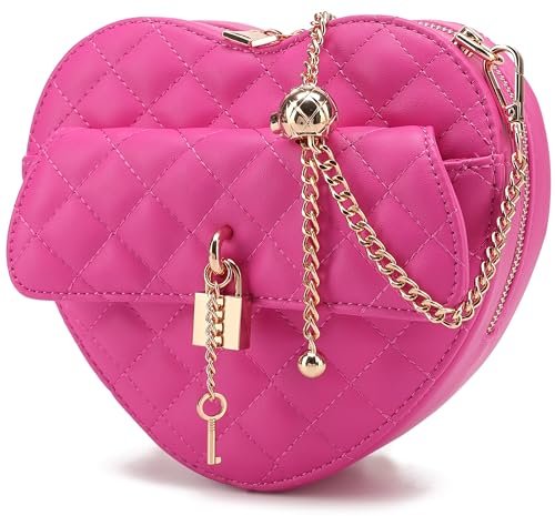 lola mae Torebka crossbody w kształcie serca dla kobiet, zapinana na zamek wokół torby, torebka na ramię, Small