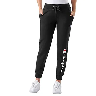 Champion Damskie spodnie Powerblend Jogger, logo Script, Black-y07459, małe - Spodnie damskie - miniaturka - grafika 1