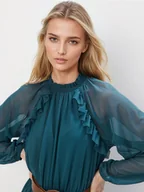 Sukienki - Mohito - Sukienka mini z paskiem - zielony - miniaturka - grafika 1