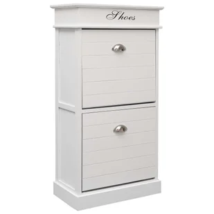 vidaXL Szafka na buty biała 50 x 28 x 98 cm drewno Paulownia - Szafka na buty - Szafki na buty - Stojak na buty - Stojak na buty - Szafki na buty - miniaturka - grafika 1