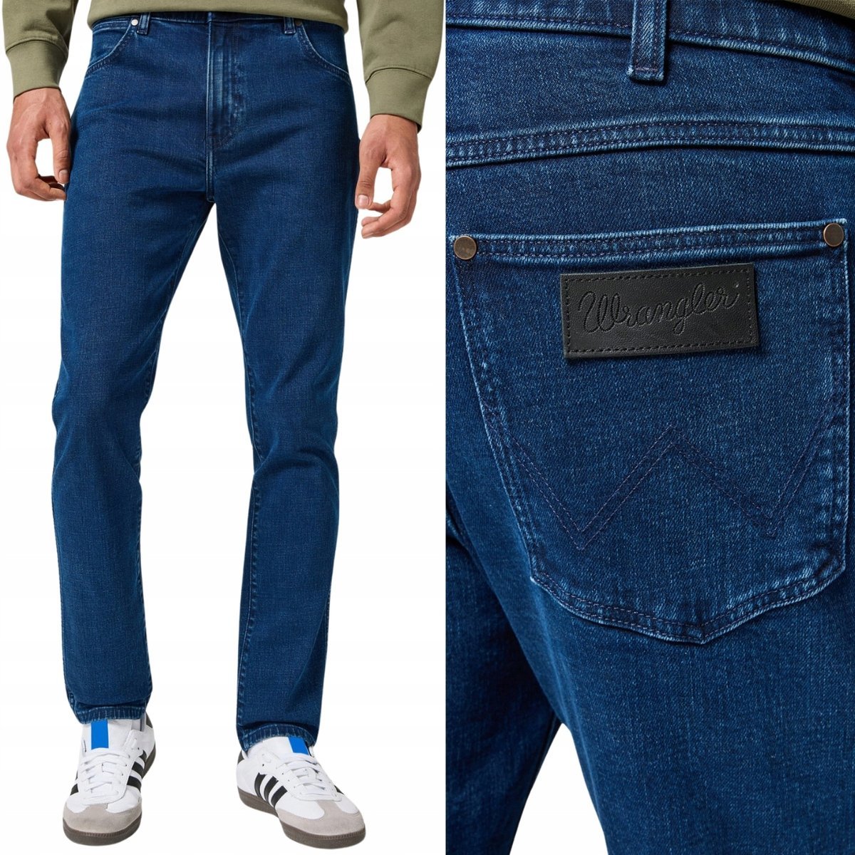 Wrangler LARSTON SLIM TAPERED Midnight Depth 365 WARM CIEMNY DżINS W38 L30