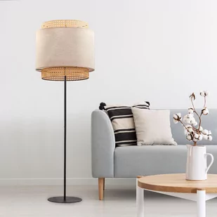 Lampa podłogowa z ażurowym ratanowym kloszem TK 5578 z serii BOHO - Lampy stojące - miniaturka - grafika 2