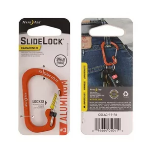 Nite Ize - Karabinek SlideLock® Carabiner Aluminum #3 - Pomarańczowy - CSLA3-19-R6 - Sprzęt wspinaczkowy - miniaturka - grafika 1