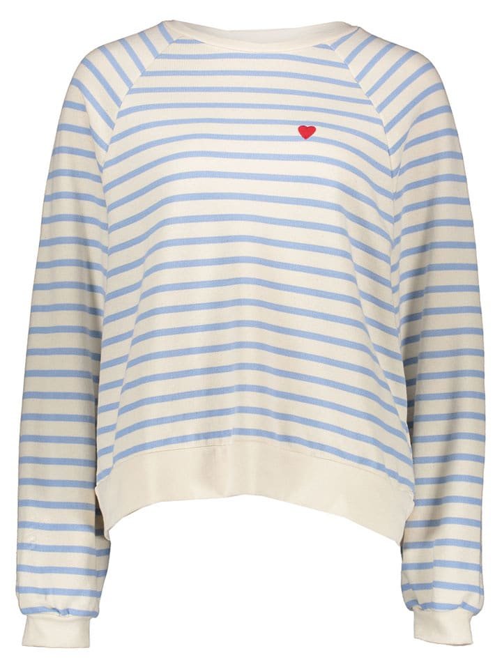 Pieces Bluza w kolorze kremowo-błękitnym