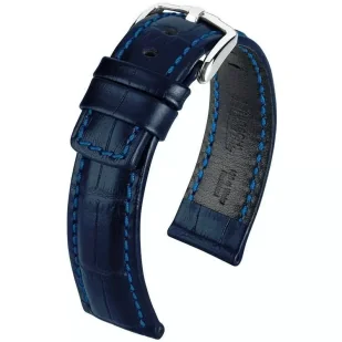 Niebieski pasek skórzany 22 mm HIRSCH Grand Duke 02528080-2-22 (L) RATY | GRATIS WYSYŁKA | GRATIS ZWROT DO  1 ROKU | 100% ORYGINAŁ!! - Akcesoria do zegarków - miniaturka - grafika 1