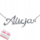 Biżuteria dla dzieci - NASZYJNIK SREBRNY ŁAŃCUSZEK DAMSKI IMIĘ ALICJA - miniaturka - grafika 1
