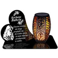 Lampiony i znicze - SOLARNY ZNICZ LED AŻUROWY PODSTAWKA STATUETKA NA CMENTARZ GRÓB DUŻA SERCE DLA BABCI - miniaturka - grafika 1