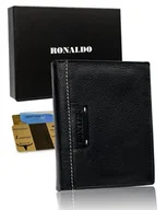 Portfele - Duży Skórzany Czarny Portfel Męski Rfid — Ronaldo! - miniaturka - grafika 1