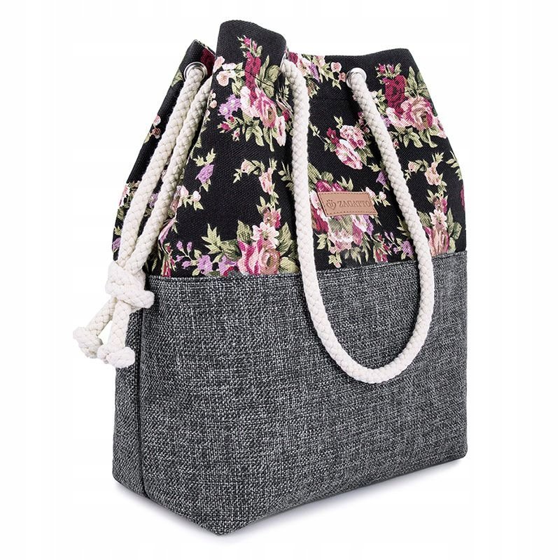 Torebka damska worek pojemna torba shopper vintage miejska na ramię Zagatto