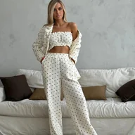 Komplety damskie - Damski zestaw trzyczęściowy we wzory - Biało-czarny L - miniaturka - grafika 1