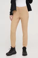 Spodnie damskie - Columbia spodnie damskie kolor beżowy dopasowane medium waist - miniaturka - grafika 1