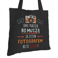 Torby i wózki na zakupy - Torba Bawełniana dla Fotografa Czarna Na Prezent ekologiczna Trwały Nadruk - miniaturka - grafika 1