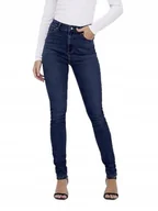 Spodnie damskie - ONLY CIEMNE GRANATOWE RURKI Z WYSOKIM STANEM I GUZIKAMI 29/32 6BA - miniaturka - grafika 1