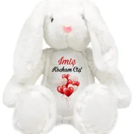 Maskotki i pluszaki - KRÓLIK BIAŁY Miś Przytulanka Prezent Na Walentynki Dla Niej KOCHAM CIĘ IMIĘ - miniaturka - grafika 1