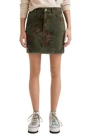 Spódnice - Spódnica damska Desigual Davos khaki jeansowa mini-L - miniaturka - grafika 1