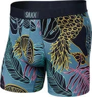 Majtki damskie - Bokserki męskie szybkoschnące SAXX VIBE Boxer Brief Tropikalne - granatowe - miniaturka - grafika 1
