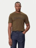 Koszulki męskie - HUGO T-Shirt Dulivio 50542737 Brązowy Regular Fit - miniaturka - grafika 1