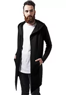 Swetry męskie - Urban Classics Mężczyźni Long Hooded Open Edge Kardigan, Czarny, XL - miniaturka - grafika 1
