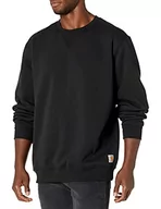 Bluzy męskie - Carhartt Męska bluza z okrągłym dekoltem o luźnym kroju, czarny, XXL - miniaturka - grafika 1